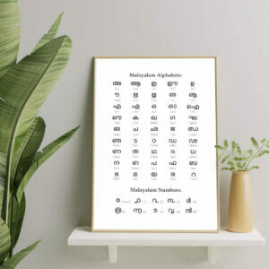 Malayalam Alphabet Framed